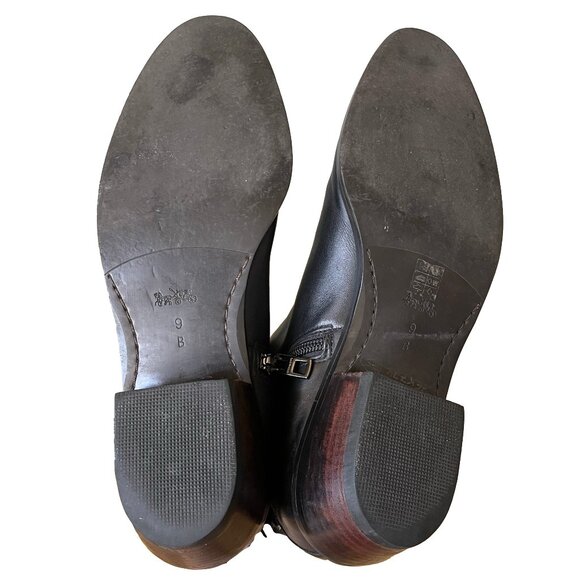 COACH Carmen Black Leather Booties Boots Zipper Pull Heel A01541 Women Size 9 B - Picture 9 of 16